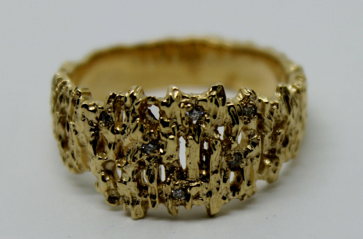 Kaedesigns New Genuine 10ct White or Rose Or Yellow Gold Diamond Nugget Ring