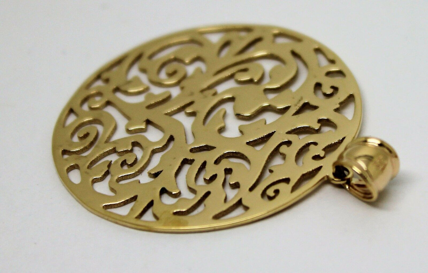 Kaedesigns New Genuine Heavy Solid 9ct 9kt Yellow, Rose or White Gold Round  Filigree Pendant