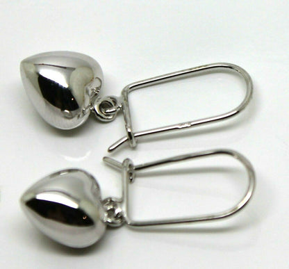 Kaedesigns  9ct Yellow, Rose or  White Gold Dangle Puffed Heart Closed Hooks Earrings