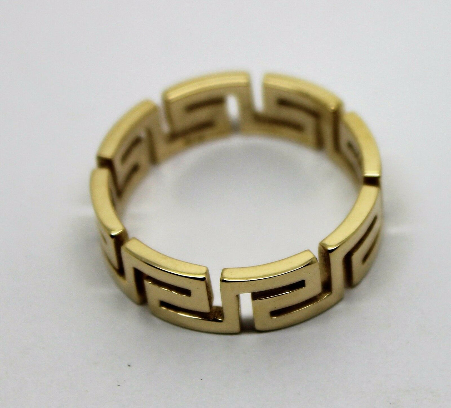 Genuine Size R / 8 5/8 Solid 9ct 9k Heavy Yellow, Rose or White Gold Greek Key Ring