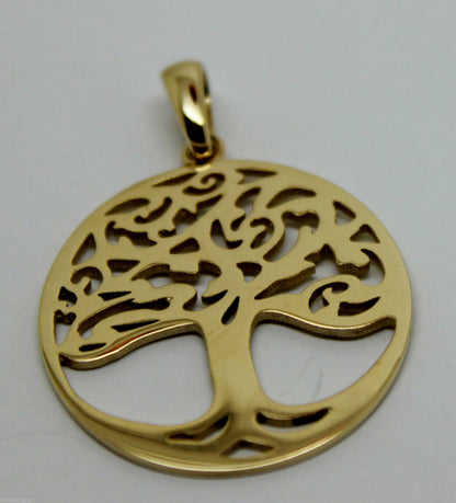 Genuine Heavy Solid 9ct Yellow Or Rose Or White Gold Tree Of Life Med/Large Pendant