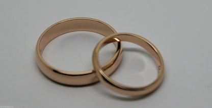 Kaedesigns, 2 Rings X Custom Made Solid 18ct 18kt Yellow,Rose or White Gold Wedding Bands