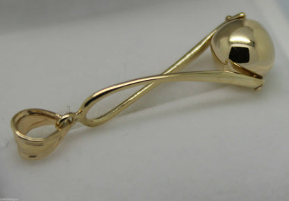 Genuine Solid 9ct Yellow Or Rose Or White Gold 8mm Long Swirl Ball Pendant