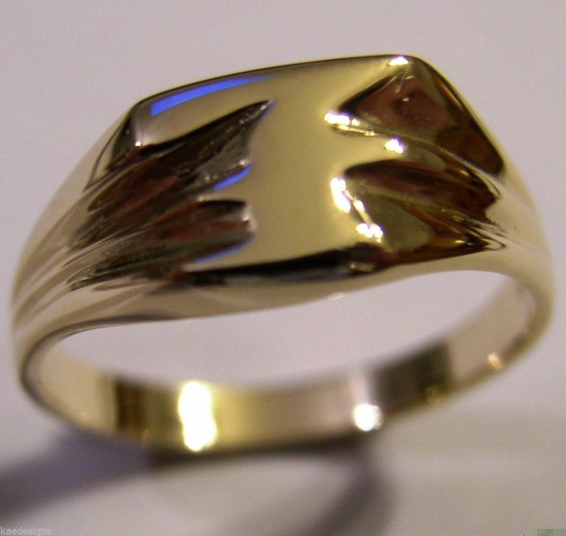 Genuine 9ct 9kt  Solid Yellow Or Rose Or White Gold 375 Large Initial Ring F