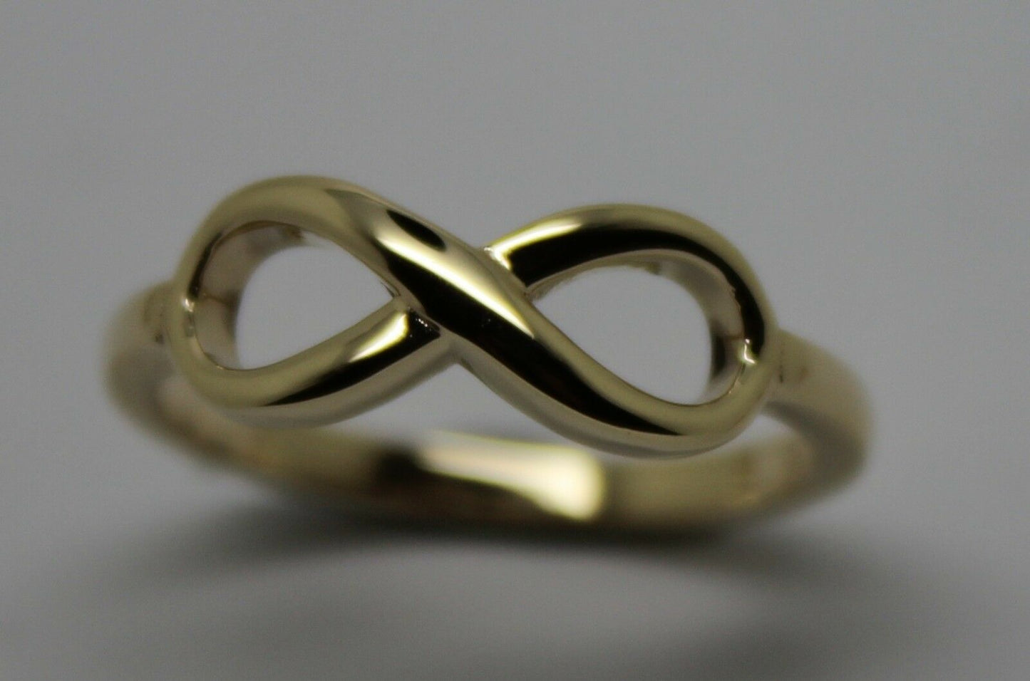 Genuine 9ct 9k 375 Yellow, Rose or White Gold Solid Infinity Ring Size J