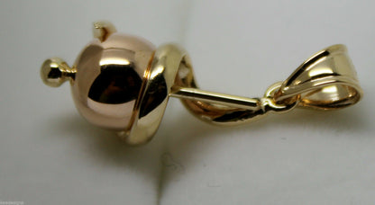Genuine 9ct 9kt 375 Yellow & Rose Gold 8mm Swirl Ball Pendant