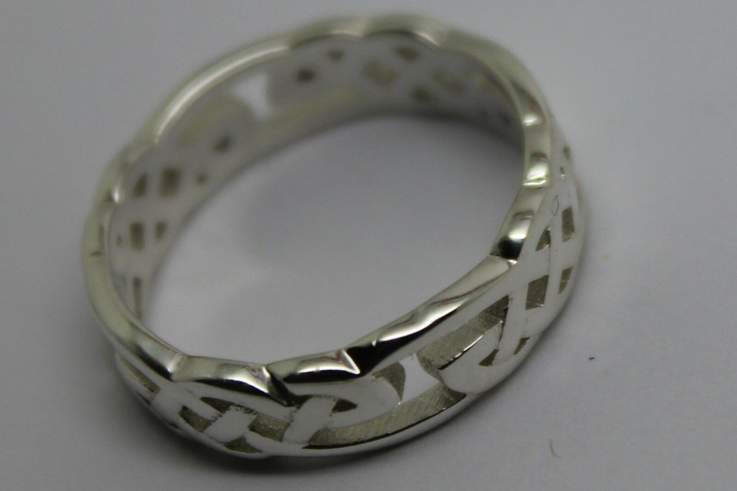 Genuine Size O 1/2 Sterling Silver 925 Celtic Weave Ring