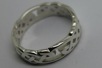 Genuine Size O 1/2 Sterling Silver 925 Celtic Weave Ring