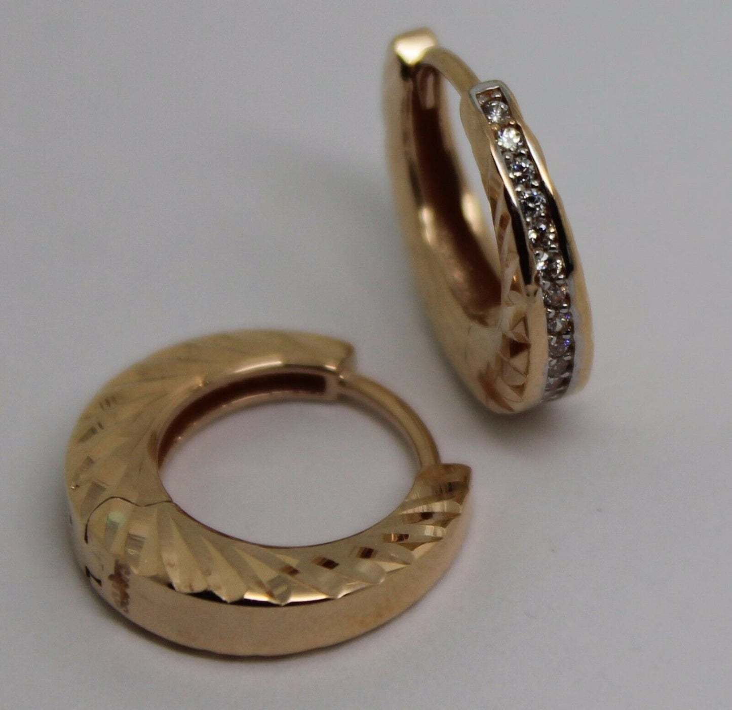 Genuine 9ct 9k 375 Rose Gold Hoops 15mm Huggies Earrings *Free Express Post