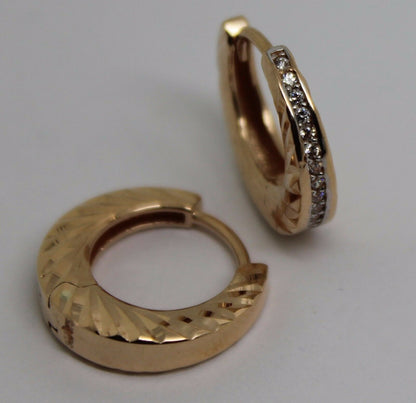 Genuine 9ct 9k 375 Rose Gold Hoops 15mm Huggies Earrings *Free Express Post