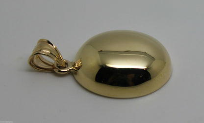 Genuine New 9ct 9kt Yellow, Rose or White Gold Oval Half Bubble Ball Pendant