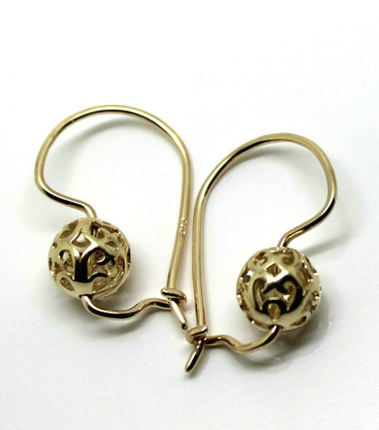 Genuine New 9k 9ct 375 Yellow, Rose and White Gold 8mm Ball Filigree Earrings