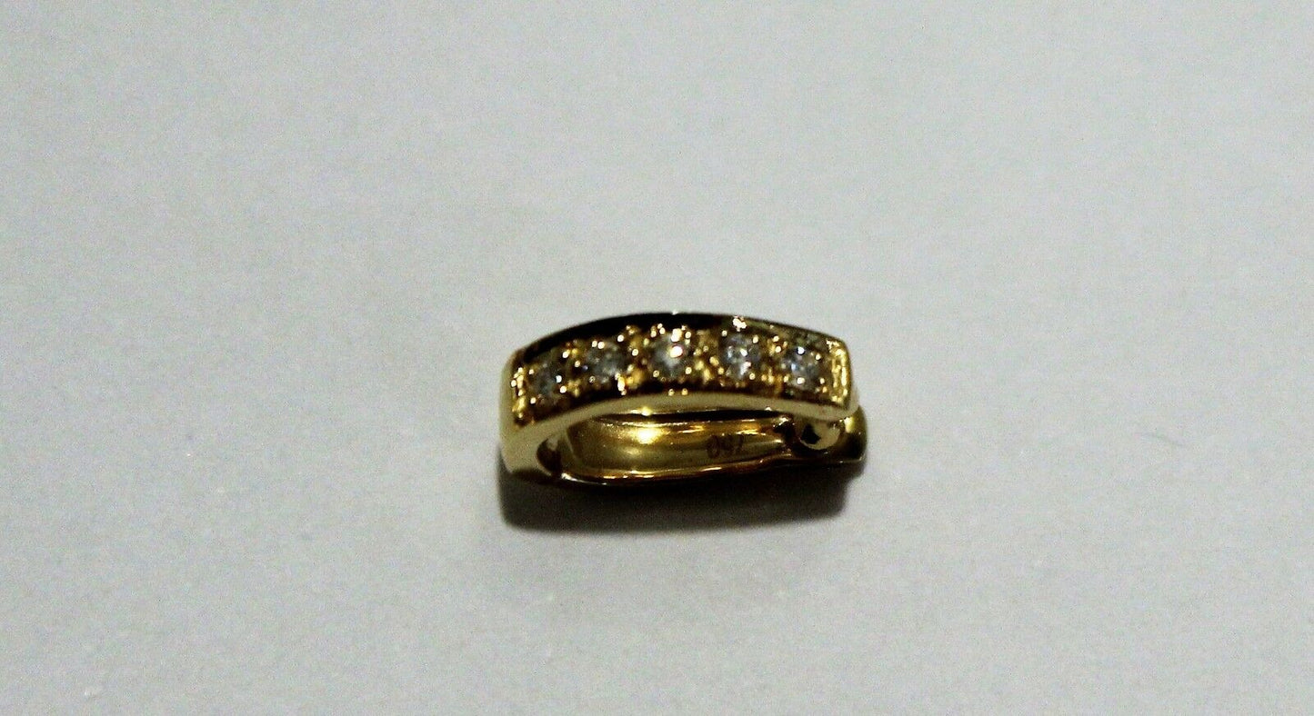 Genuine 18ct White Or Yellow Gold 750 Diamond 10mm Enhancer Bail Clasp
