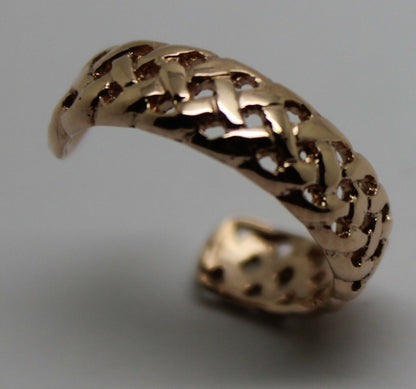 Genuine Solid 9ct Yellow or Rose or White Gold or Sterling Silver Weave Toe Ring  264