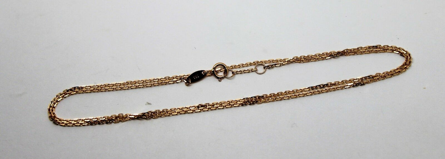 Genuine 18k 18ct 750 Rose Gold Box Chain Necklace 44cm 2.71g