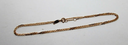 Genuine 18k 18ct 750 Rose Gold Box Chain Necklace 44cm 2.71g