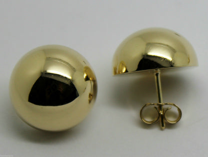 Kaedesigns, 9ct  9k Yellow Or White Or Rose Gold 375 18mm Half Ball Hook Earrings