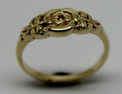 Genuine Solid 9ct White Or Rose Or Yellow Gold Flower Ring Choose Size F To K