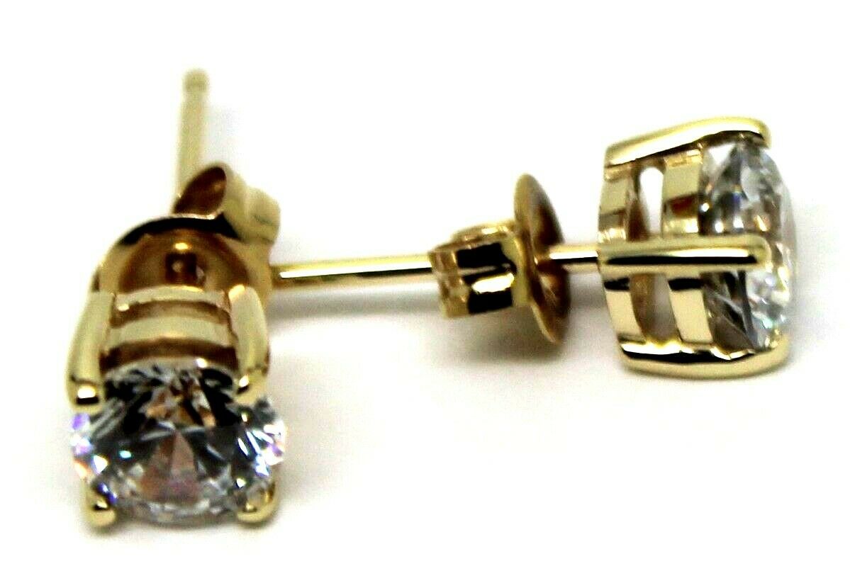 Genuine 9ct Yellow Gold Claw-Set Round 6mm Stud Earrings