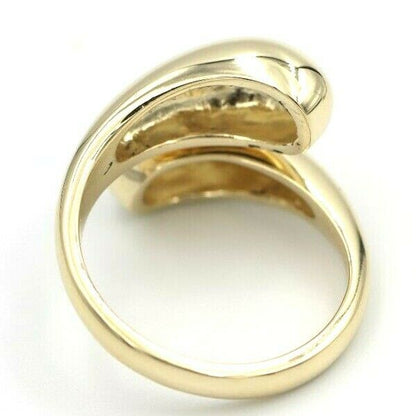 Size O Genuine Solid 9ct 9kt 375 White Gold Chunky Twist Open Fancy Dome Ring