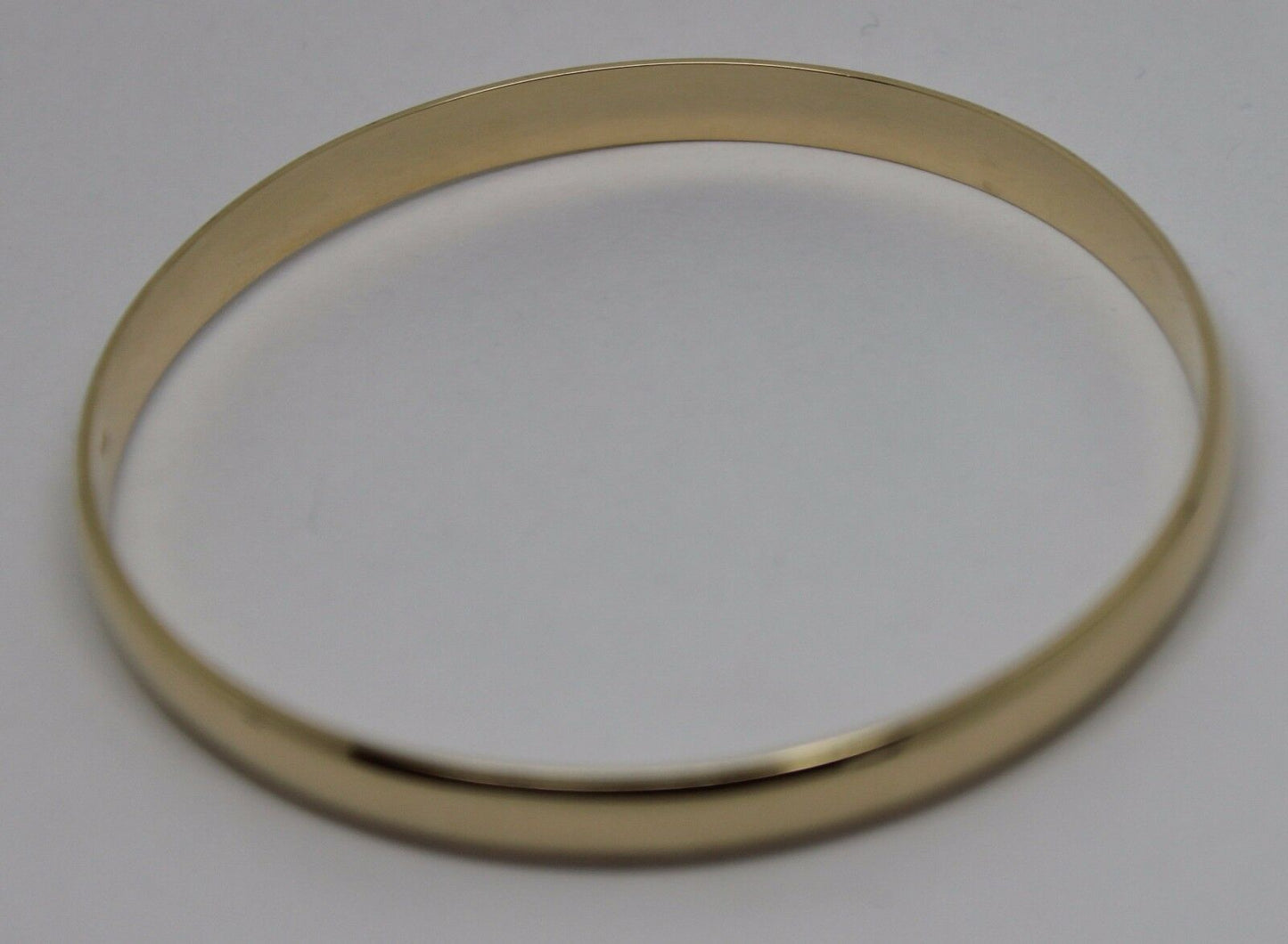 Genuine 9ct 9kt FULL SOLID Heavy Yellow, Rose or White gold 5mm wide half round Bangle 57mm inside diameter