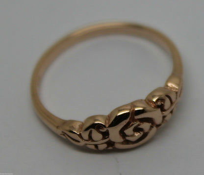 Genuine Solid 9ct White Or Rose Or Yellow Gold Flower Ring Choose Size F To K