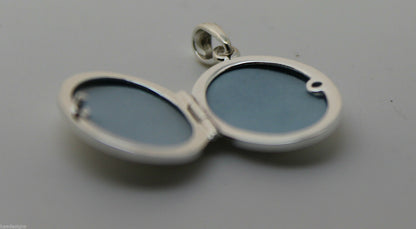 Genuine Sterling Silver 925 Oval Locket Pendant With 2 Photos