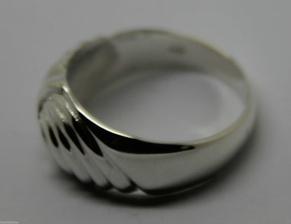 Genuine 9ct 9k 375 Yellow or Rose or White Gold or Sterling Silver Swirl Dress Ring