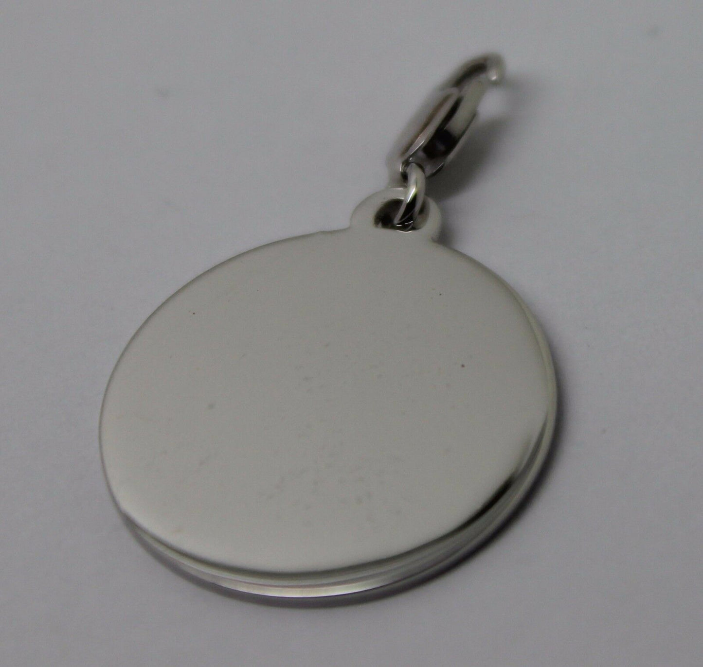 Genuine 9K 9ct 375 White Gold Shield Pendant & Parrot Clasp