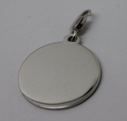 Genuine 9K 9ct 375 White Gold Shield Pendant & Parrot Clasp