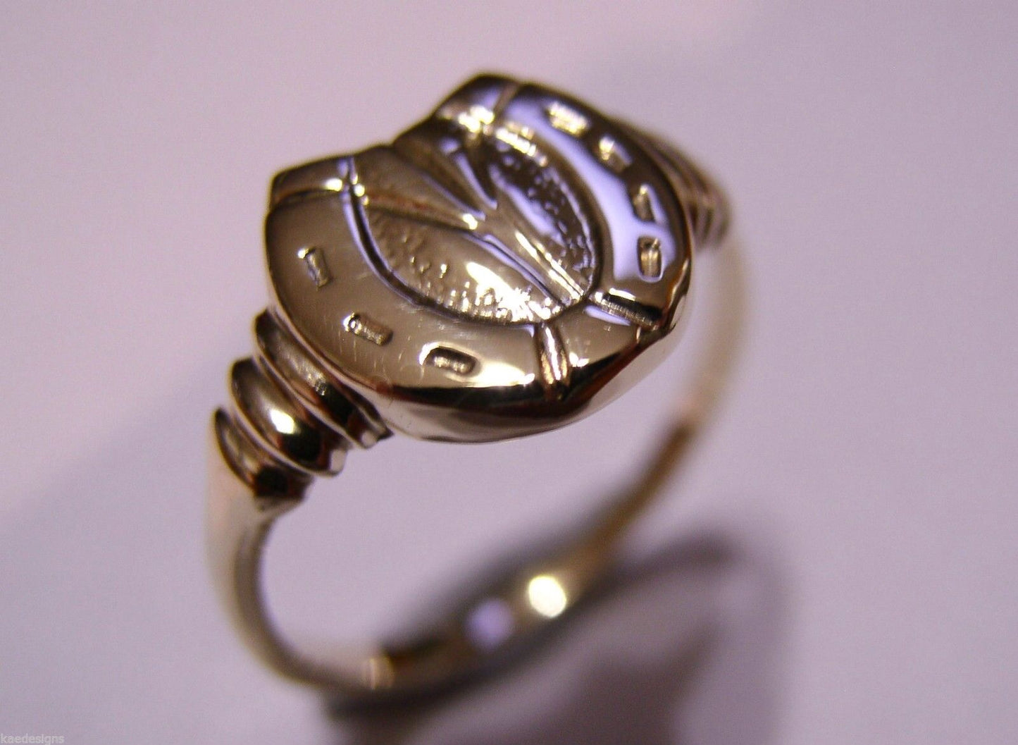 Kaedesigns, Size R Genuine Large 9ct Genuine Yellow, Rose or White Gold  Lucky Horseshoe Ring