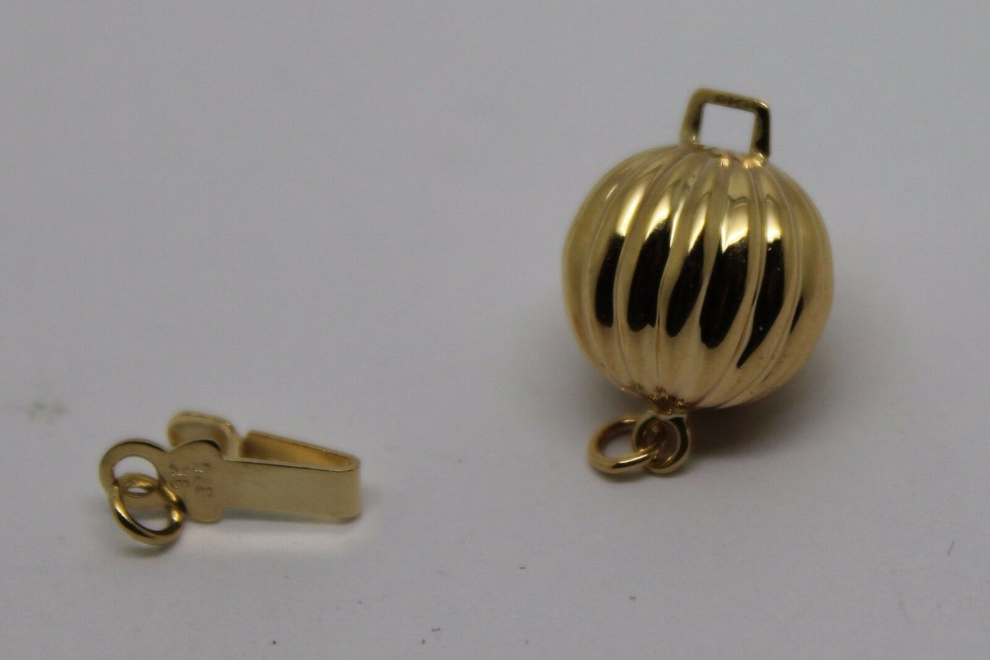 Genuine 9ct Yellow Gold 6mm, 7mm, 8mm, 10mm, 12mm Corrugated Ball Pearl Clasp