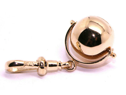 Genuine 9ct Yellow or Rose or White Gold Plain 14mm Ball Spinner with Swivel Clasp
