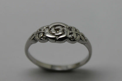 Genuine Solid 9ct White Or Rose Or Yellow Gold Flower Ring Choose Size F To K
