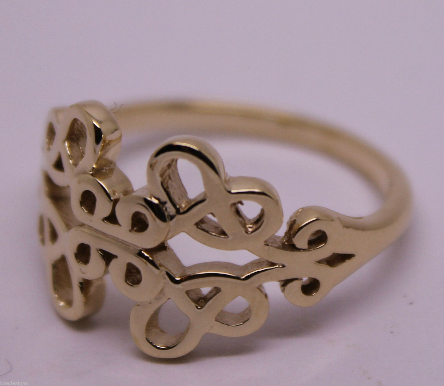 Solid Genuine 9ct 9kt Yellow, Rose and White Gold Hallmarked 375 Fancy Celtic Swirl Ring  421