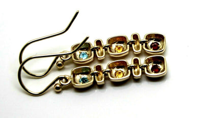 Genuine New 9ct Yellow Gold Three Stone Earrings