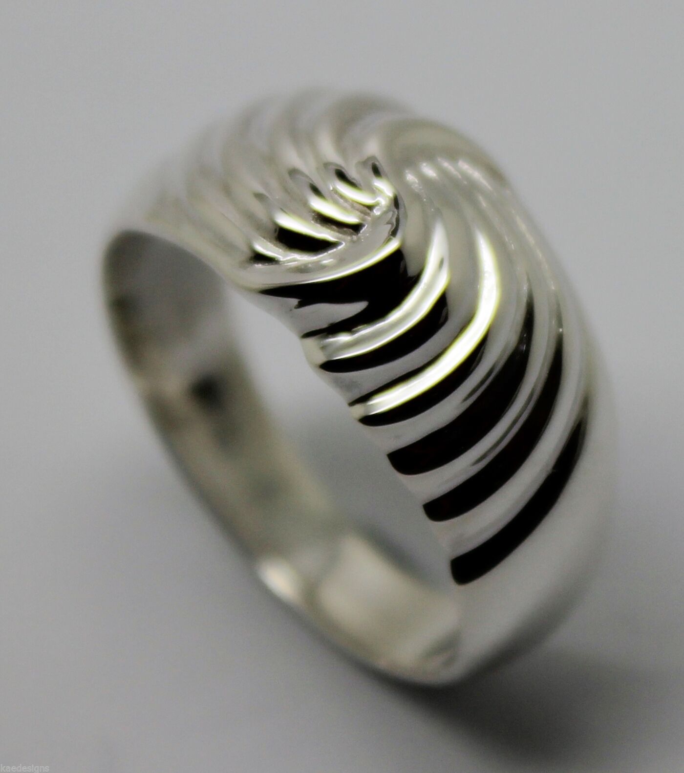 Genuine 9ct 9k 375 Yellow or Rose or White Gold or Sterling Silver Swirl Dress Ring