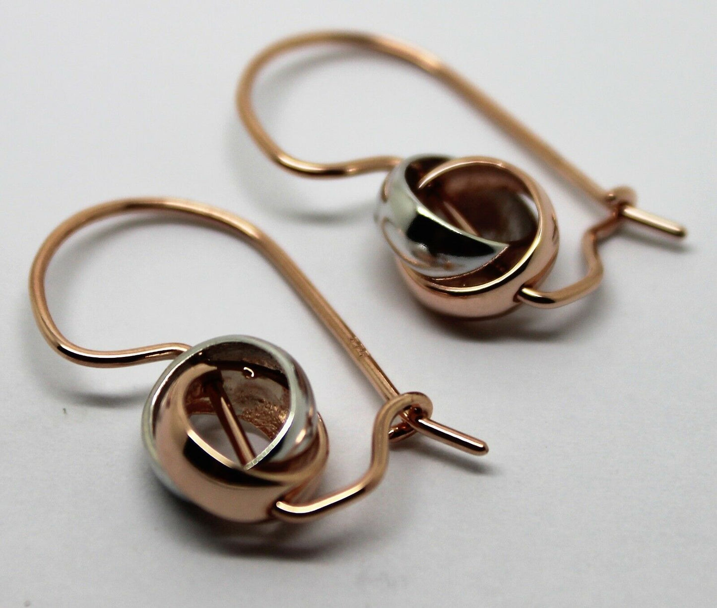 Kaedesigns Genuine 9ct 9k 375 10mm Rose White Gold Belcher Spinning Earrings