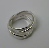 Sterling Silver Size O 1/2 Russian Wedding Band Ring, 3mm wide x 3 bands