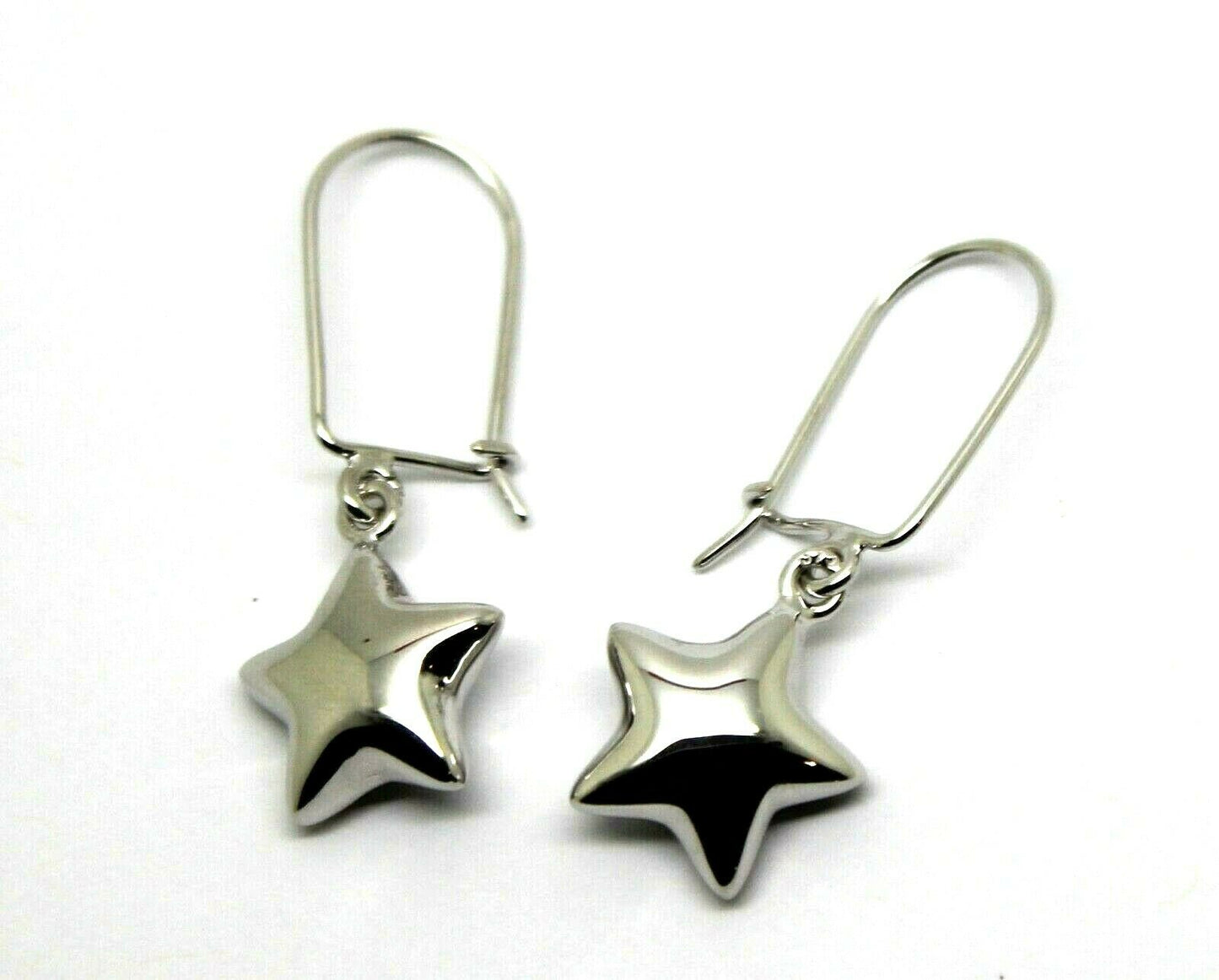 Genuine 9ct 9k 375 Yellow Or White Or Rose Gold Bubble Drop Star Closed Hook Earrings