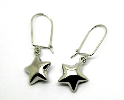 Genuine 9ct 9k 375 Yellow Or White Or Rose Gold Bubble Drop Star Closed Hook Earrings