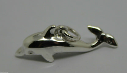 Heavy New 9ct Yellow or Rose or White Gold or Sterling Silver Dolphin pendant