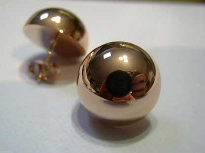 Kaedesigns, 9ct  9k Yellow Or White Or Rose Gold 375 18mm Half Ball Hook Earrings