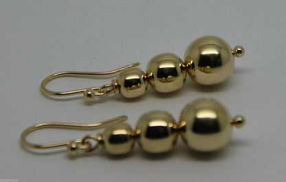 Kaedesigns 9ct 9k 375 Yellow Or White Or Rose Gold 375 Three Ball Drop Ball Earrings