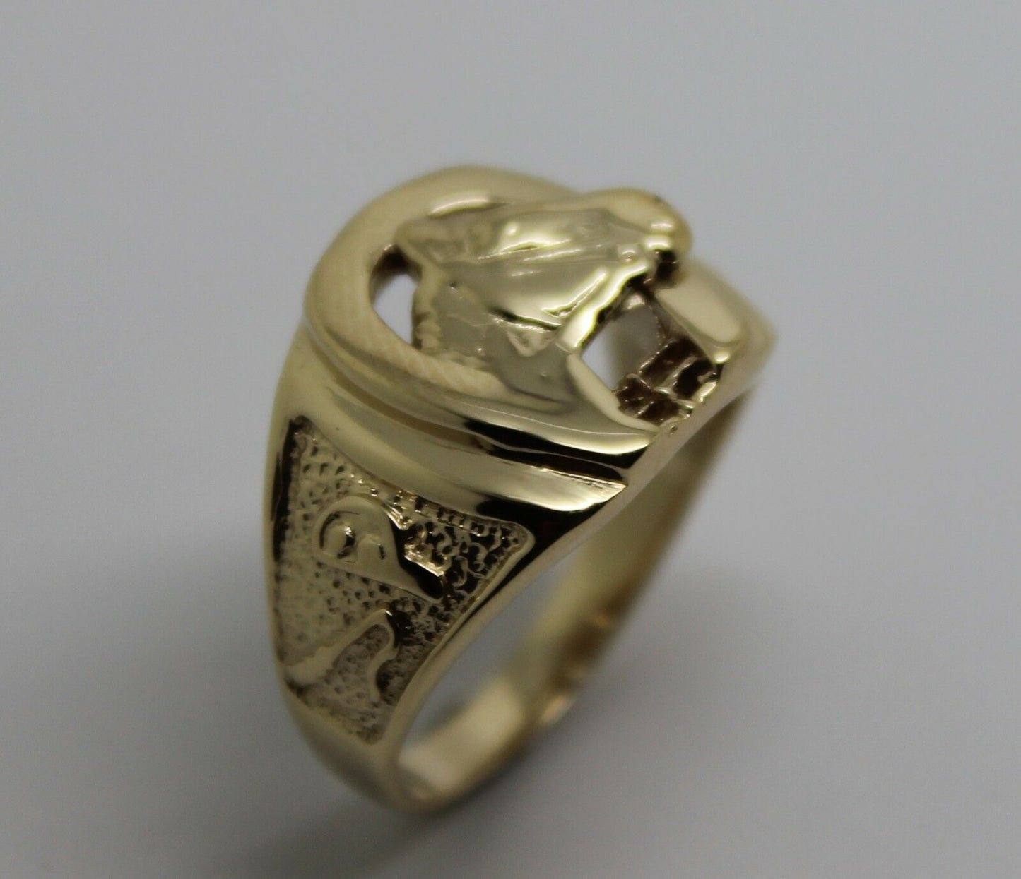 Kaedesigns, 9ct 375 Yellow or Rose or White Gold Large Heavy Horse Shoe Ring 390