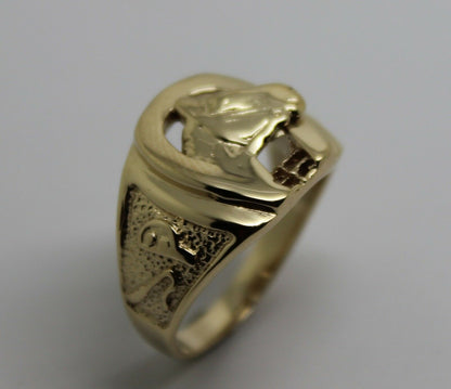 Kaedesigns, 9ct 375 Yellow or Rose or White Gold Large Heavy Horse Shoe Ring 390