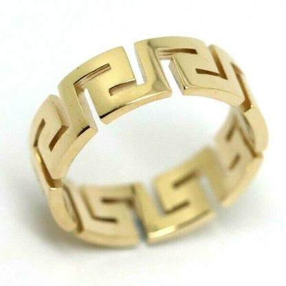 Genuine Size R / 8 5/8 Solid 9ct 9k Heavy Yellow, Rose or White Gold Greek Key Ring