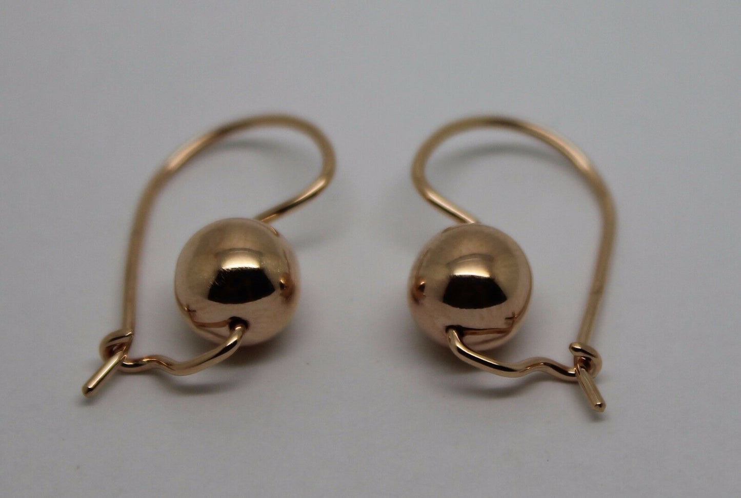 Kaedesigns Genuine 9ct 9k 375 Yellow, Rose or White Gold 8mm Plain Ball Drop Earrings