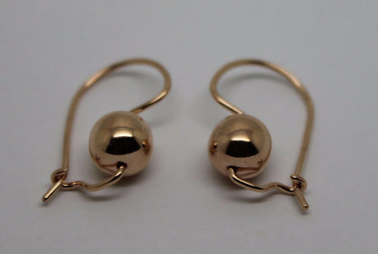 Kaedesigns Genuine 9ct 9k 375 Yellow, Rose or White Gold 8mm Plain Ball Drop Earrings