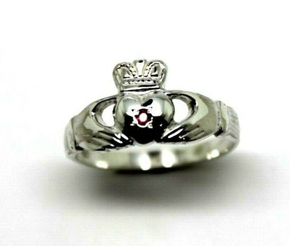 Kaedesigns Sterling Silver 925 Ruby (Birthstone July) Claddagh Ring